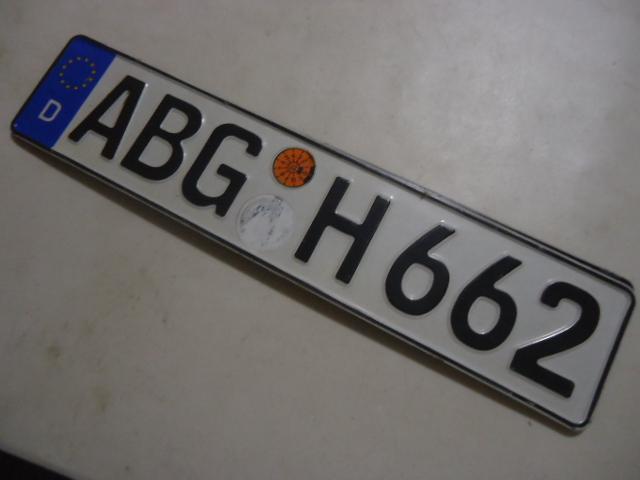 German bmw euro plate # abg h 662 german license plate used 