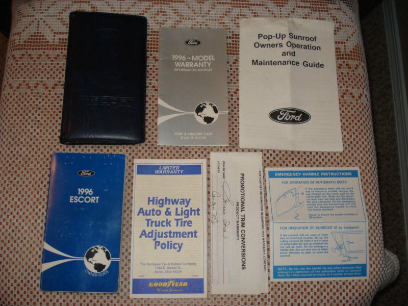 1996 ford escort owners manual set original glove box book rare nr