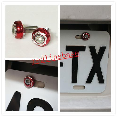    stainless  red steel license plate screws  2 ppieces