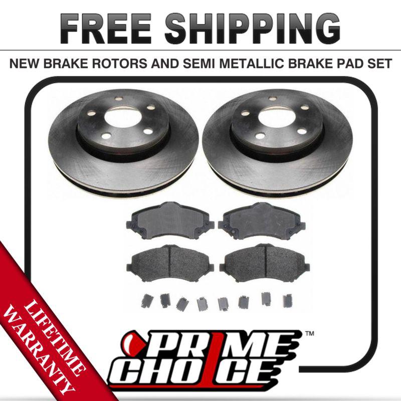 Front kit (2) brake rotors and (1 set) premium brake pads with lifetime warranty