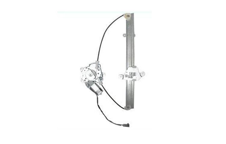 Power front window regulator with motor with cable pair