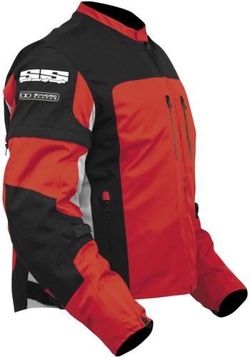 Speed & strength coast is clear sx textile motorcycle jacket red black xx-large