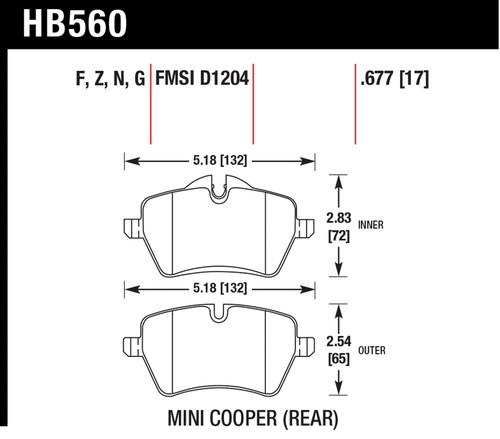 Hawk performance hb560z.677 disc brake pad