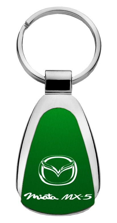 Mazda miata green green tear drop metal key chain ring tag key fob logo lanyard