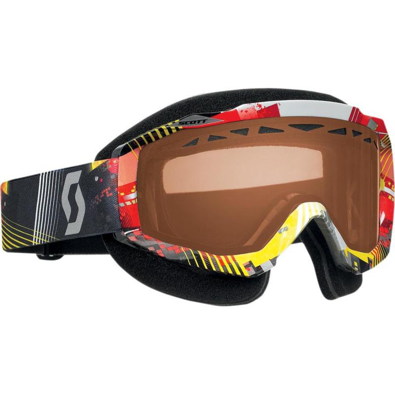 Scott usa hustle snowcross goggles tangent red and yellow/rose lens