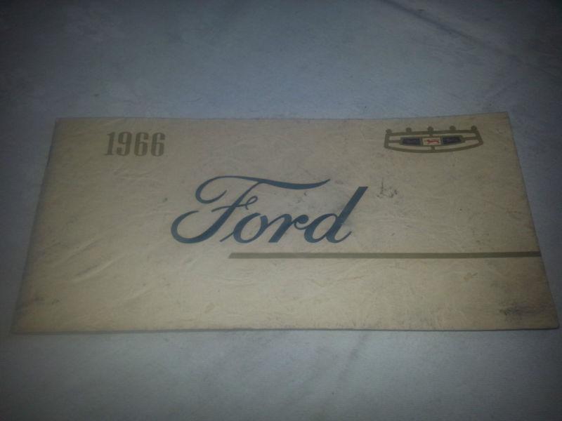 1966 ford original owners manual first edition