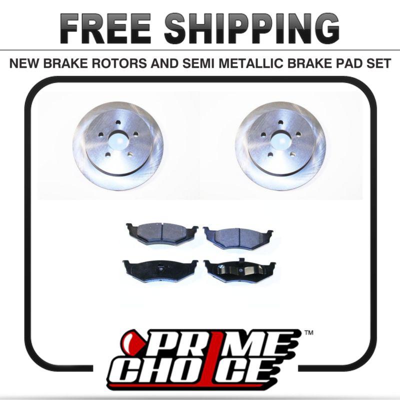 Premium rear metallic brake pads and disc rotors complete kit left & right pair