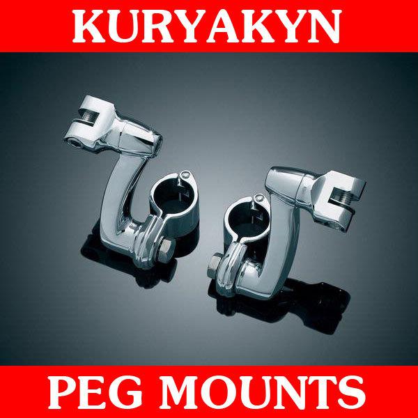 Kuryakyn 7986 1-1/4" chrome longhorn offset peg mounts harley davidson sportster