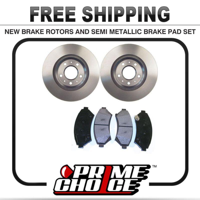 Premium front metallic brake pads and disc rotors complete kit left + right pair