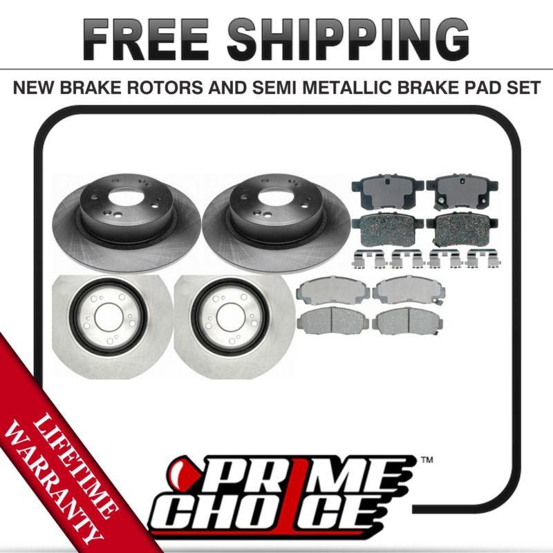 Front + rear kit (4) brake rotors & (8) brake pads with lifetime warranty