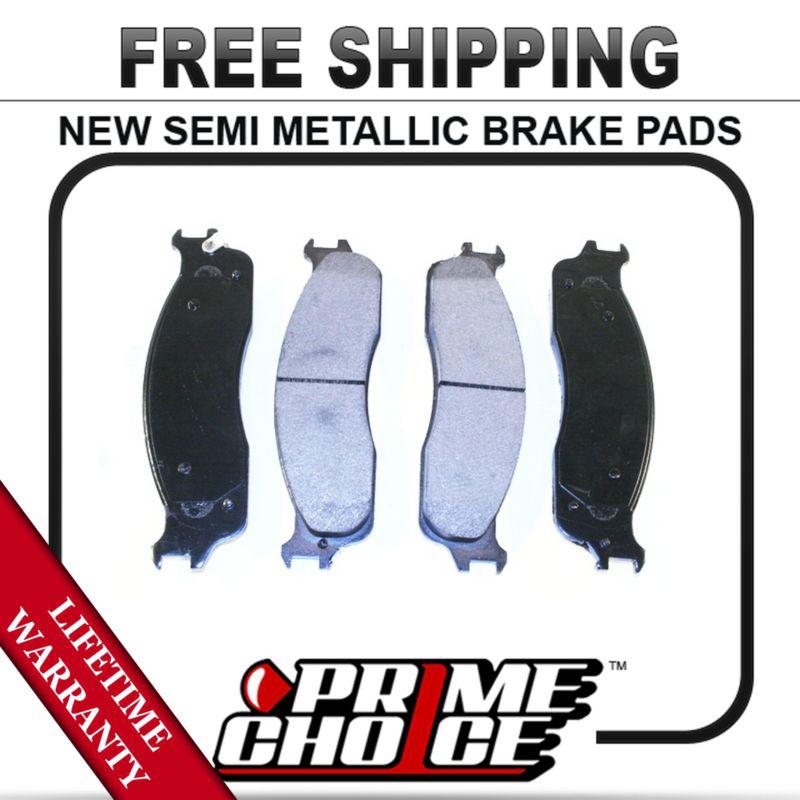 Front semi metallic disc brake pad kit full set with lifetime warranty