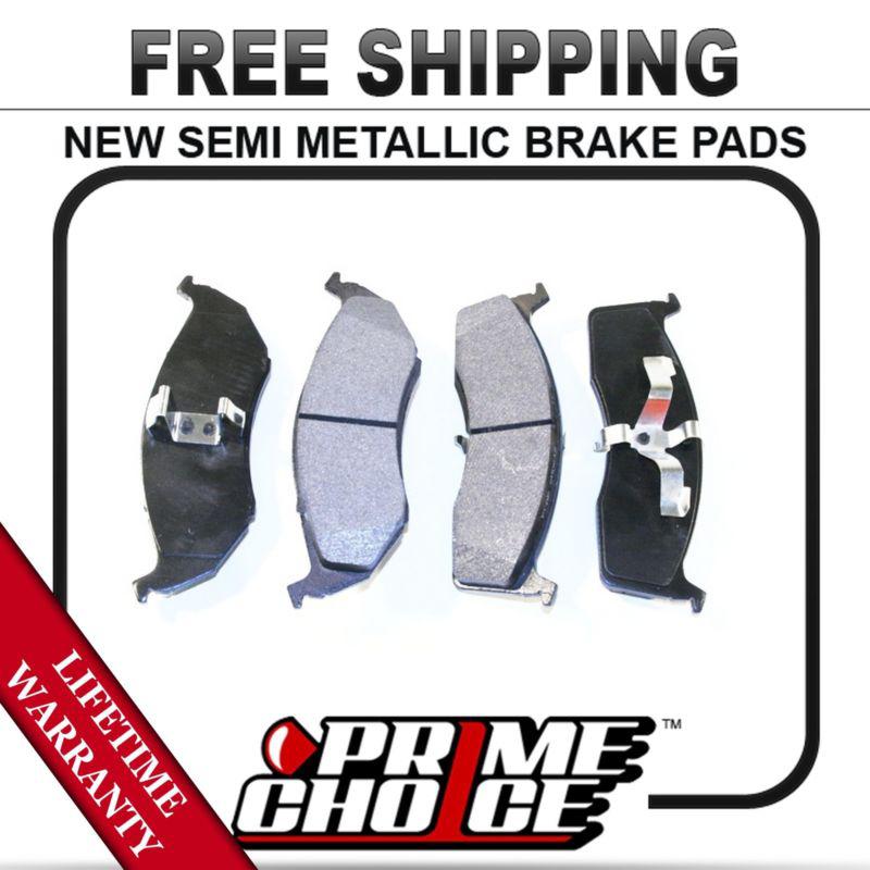 Front semi metallic disc brake pad kit full set with lifetime warranty