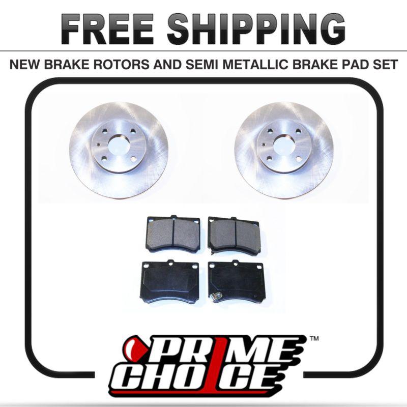 Premium front metallic brake pads and disc rotors complete kit left & right pair