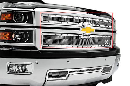 T-rex 2014 chevy silverado billet grille x-metal series polished mesh grill