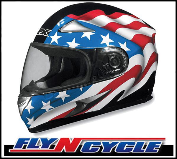 Afx fx-90 black flag medium full face motorcycle helmet dot ece
