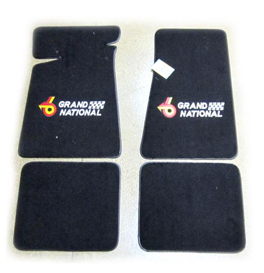 1985-87 buick grand national floor mat set - red & yellow turbo 6