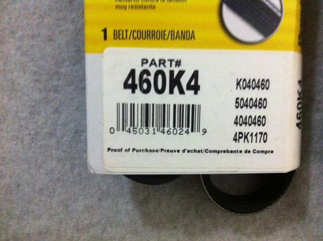 Prestone 460k4 serpentine belt - brand new