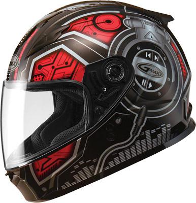 Gmax gm49y full face helmet dj black/red ys g7492200 tc-1