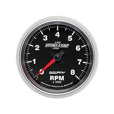 Autometer sport-comp ii tachometer 0-10,000 3 3/8" dia in-dash black face 3697