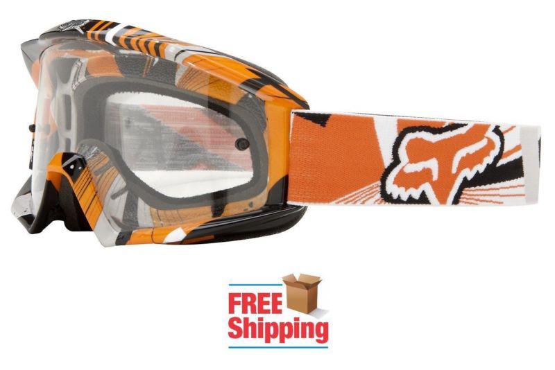 Fox main goggles mx atv motocross motorcycle dirt off road undertow orange clear