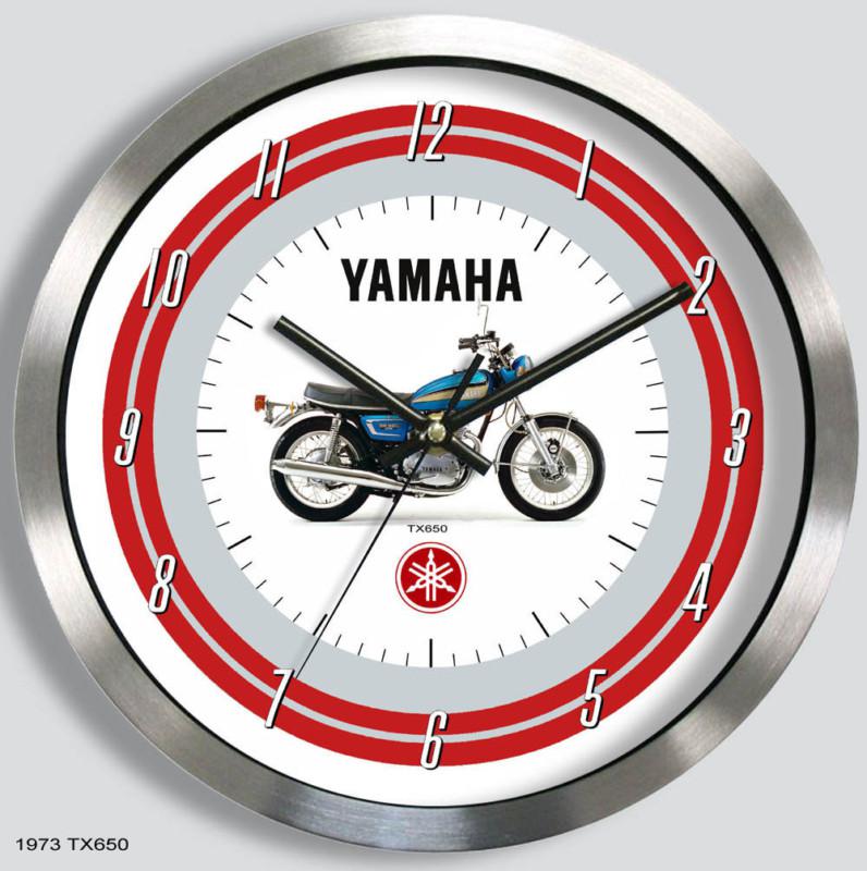 Yamaha tx650 motorcycle metal wall clock 1973 tx-650 xs650 xs2