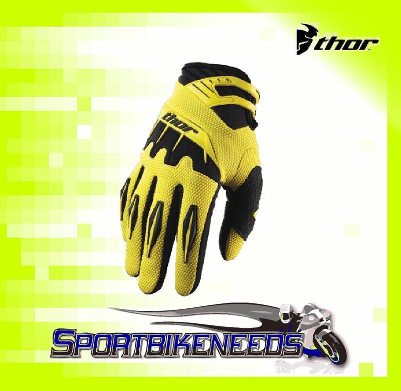 Thor 2012 spectrum gloves yellow motocross x-small xs