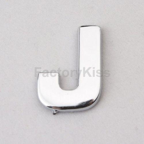 Gau new chrome letter alphabets 3d car badge sticker decal emblem trunk side j