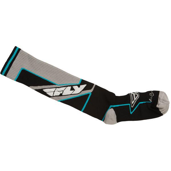 Fly racing thin moto socks black/blue l-x