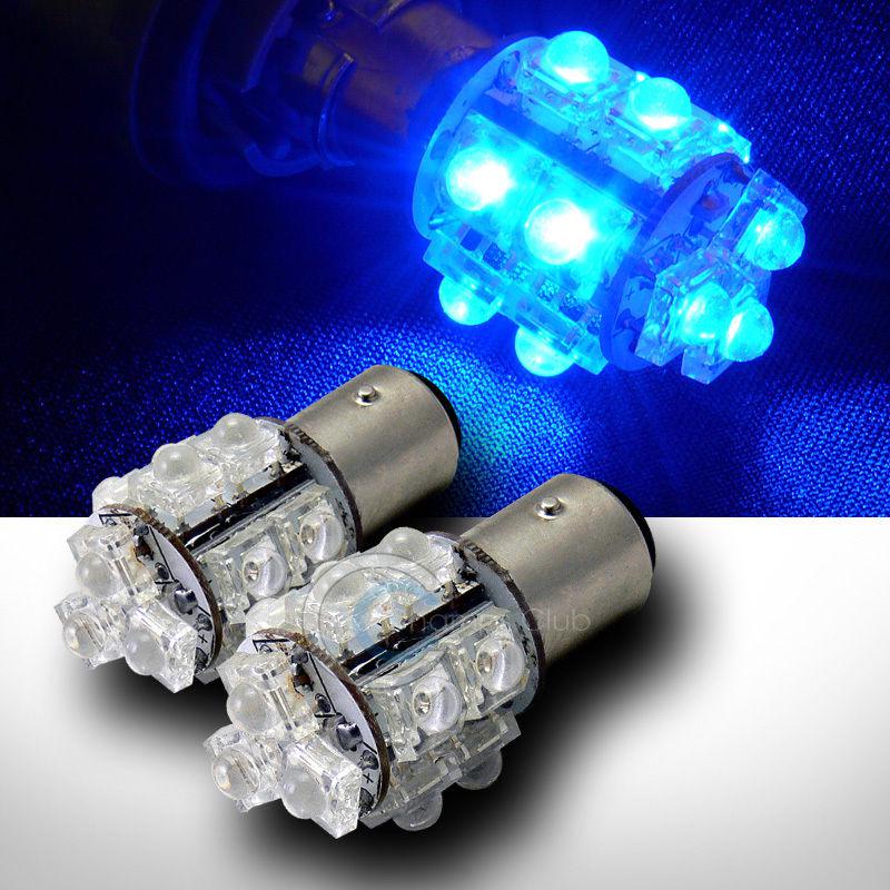 2pc blue 1157 bay15d 13x super flux led front side marker light bulbs 1142 1152