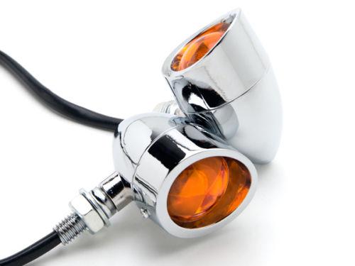 2 pcs chrome amber turn signals lights for harley davidson softail fat boy flstf