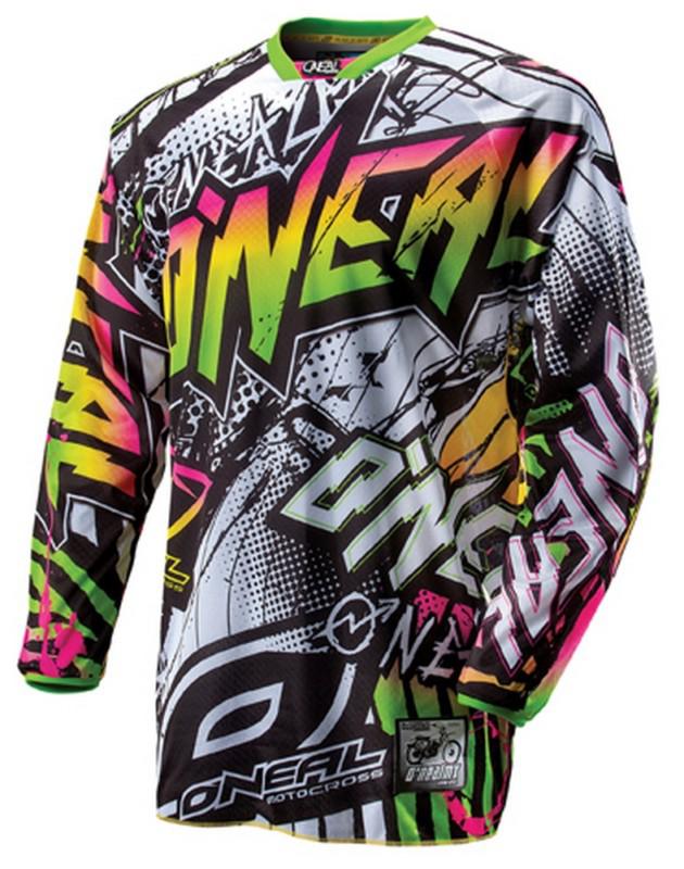 2013 o'neal hardwear auto jersey - white/neon - large (l) --0014-604