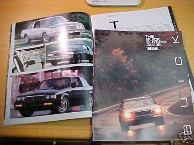 10 1986 buick brochure grand national & full line wholesale lot of 10