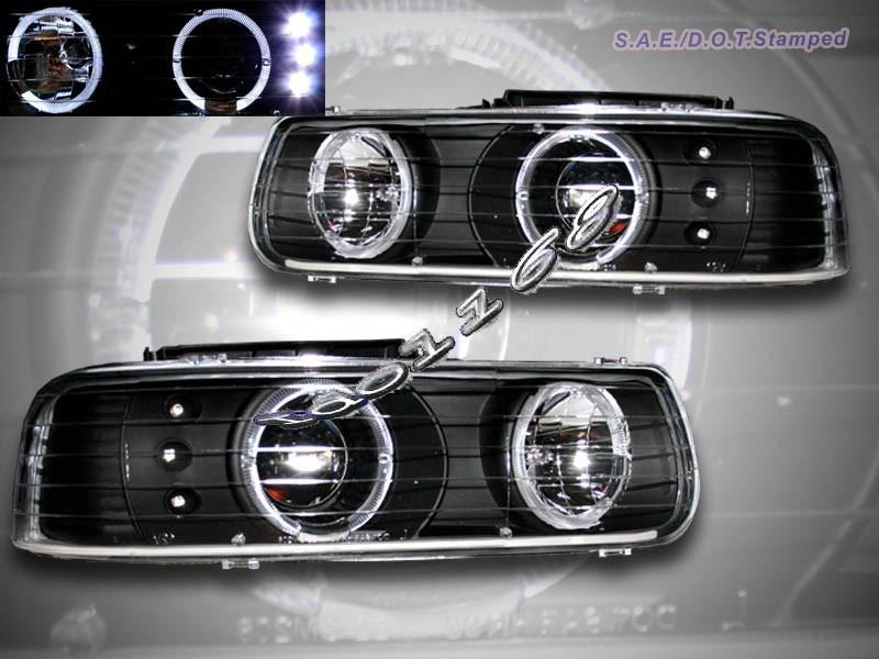 00-04 chevy suburban tahoe headlights two halo bc 01 02