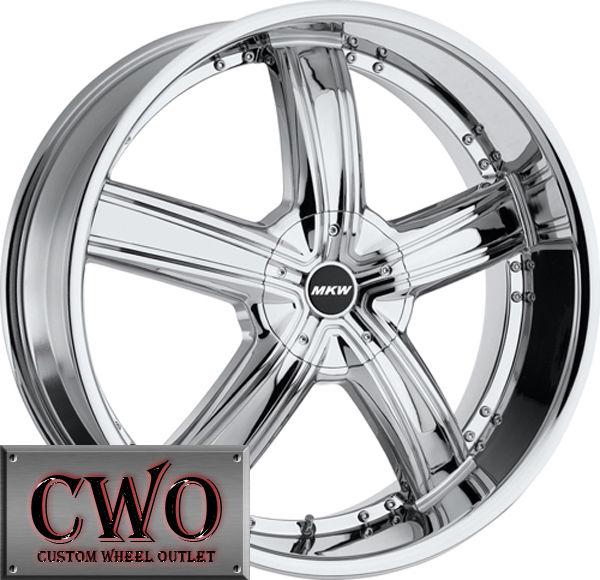 22 chrome mkw m103 wheels rims 5x115/5x120 5 lug 300 charger bmw challenger