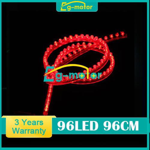 New red 96cm 96 led waterproof strip car auto flexible grill light lamp dc 12v