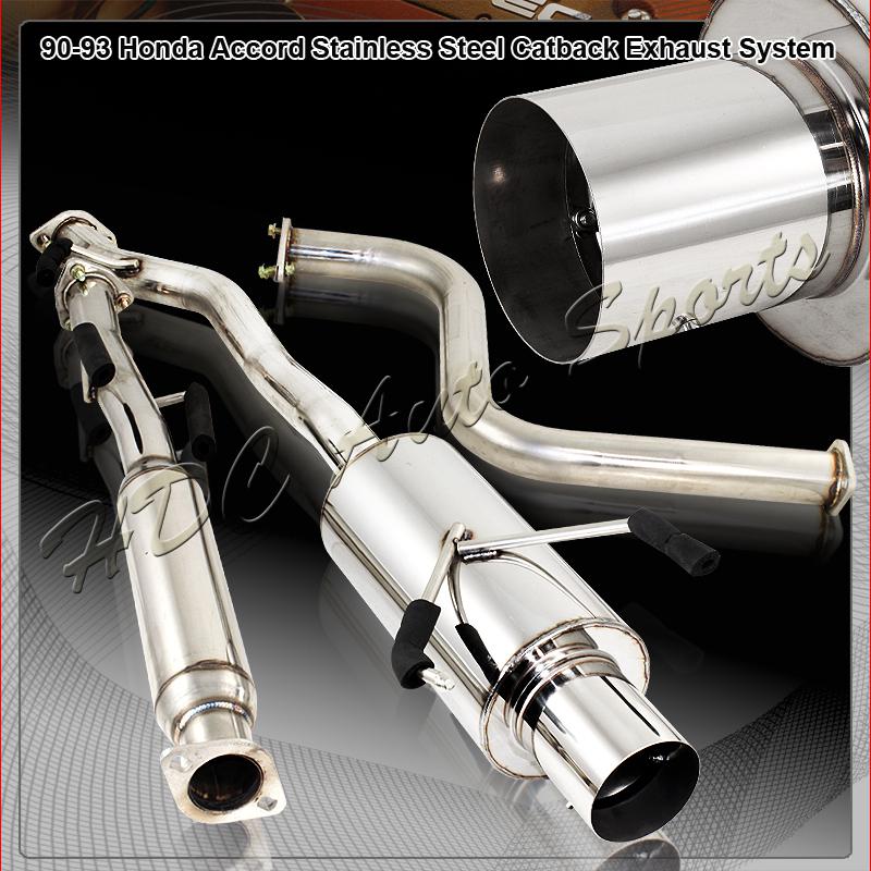 1990-1993 honda accord i4/4cyl t-304 stainless steel catback exhaust system