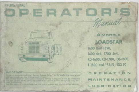 1965 international loadstar  truck  owners manual original 