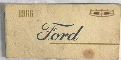 1966 ford car owners manual original 