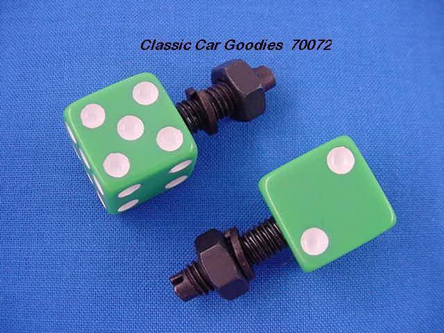 License plate bolts fasteners dice "green"