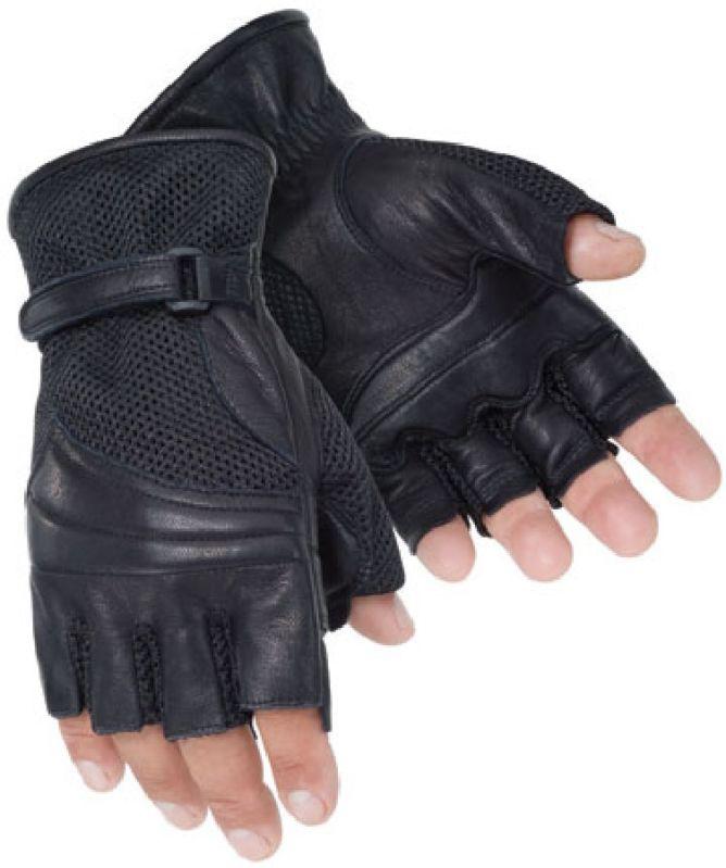 Tourmaster gel cruiser 2 fingerless black mens large leather motorcycle gloves