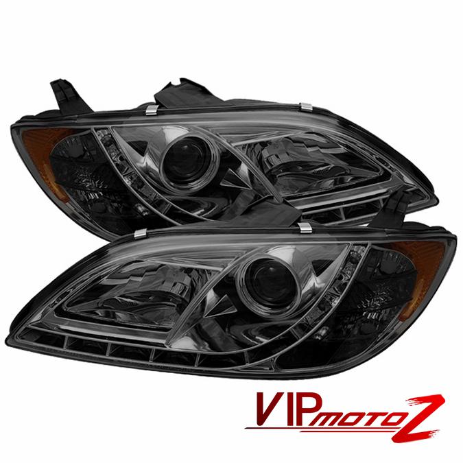 2004-2008 mazda 3 4dr sedan halo angel eye smoke projector headlight led drl