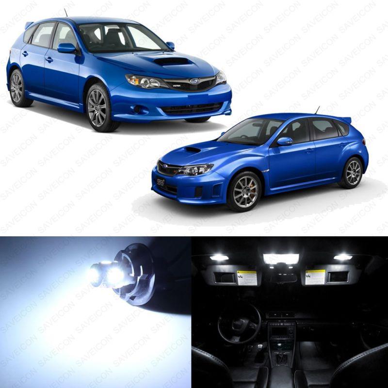 6 x white led interior lights package for 2004-2013 subaru impreza wrx sti