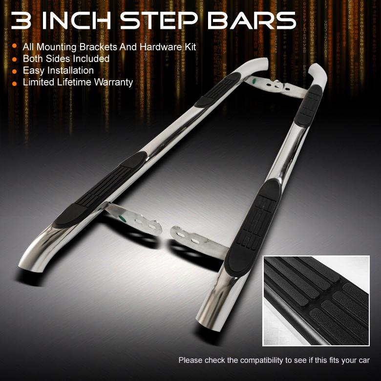 04-13 armada 3" polished stainless steel side step nerf bar running board pair