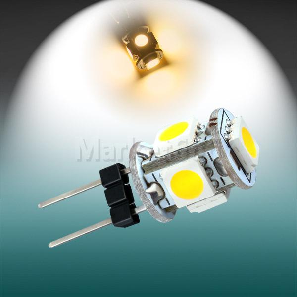 G4 5 smd 5050 warm white rv marine boat led car home light bulb lamp