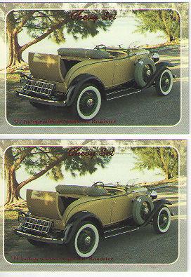 1931 chevy roadster baseball card sized cards - lot of 2 - must see !!