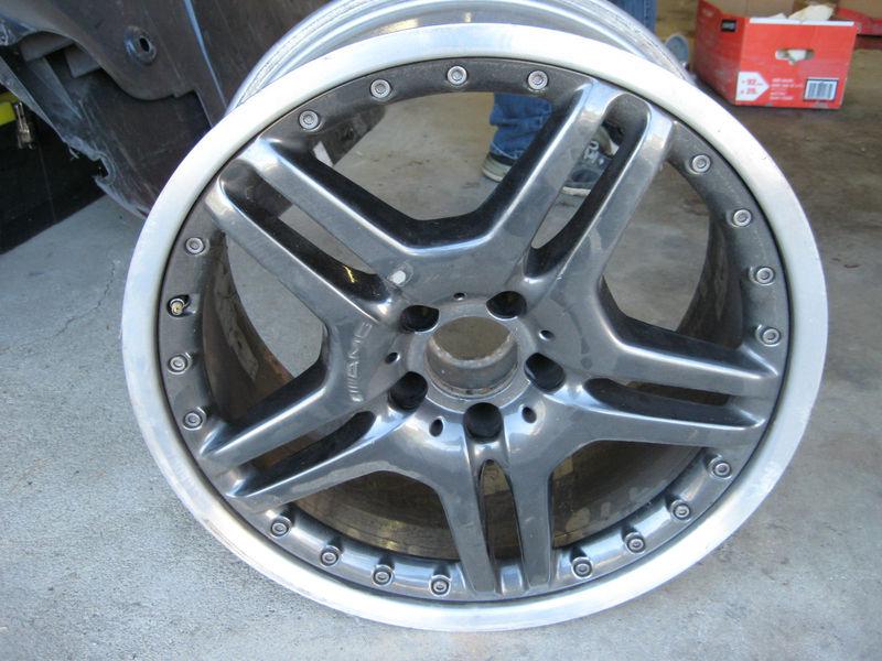 Oem factory original 19" 2pc sl65 s65 gray twin spoke mercedes benz amg wheel