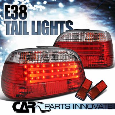 1995-2001 bmw e38 7-series red/clear lens led tail lights brake lamp