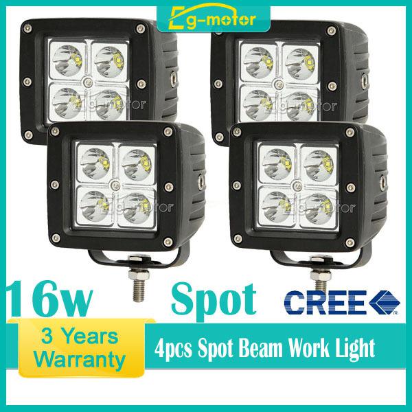 4pcs new 16w cree led spot beam work light offroad pickup car truck suv 4wd jeep