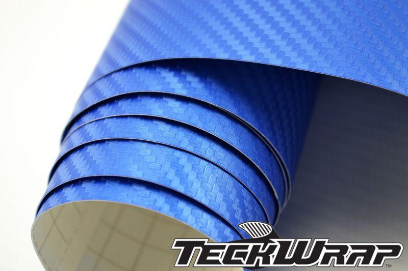 4' x 5' feet deep blue 3d carbon fiber vinyl car wrap roll film bubble free