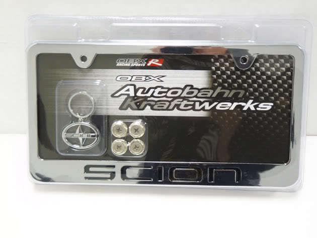 Obx license plate frame 04-08 scion tc xa xb keychain chrome